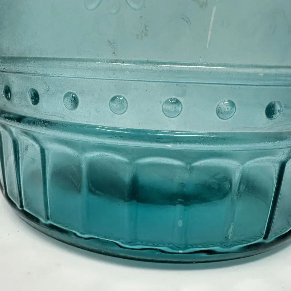 The Pioneer Woman Cassie Teal Embossed Glass Canister 3-Piece Set READ